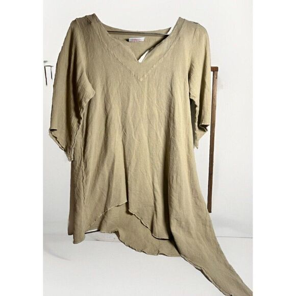 Cottonways Lagenlook Gauze Tunic Top Women Sz 2 100% Cotton           Bb - Picture 1 of 6